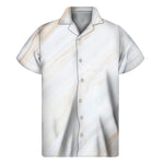 White Brown Smooth Marble Print Men's Short Sleeve Shirt