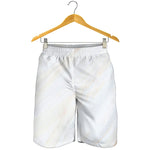 White Brown Smooth Marble Print Men's Shorts