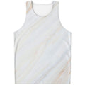 White Brown Smooth Marble Print Men's Tank Top