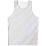 White Brown Smooth Marble Print Men's Tank Top