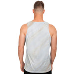 White Brown Smooth Marble Print Men's Tank Top