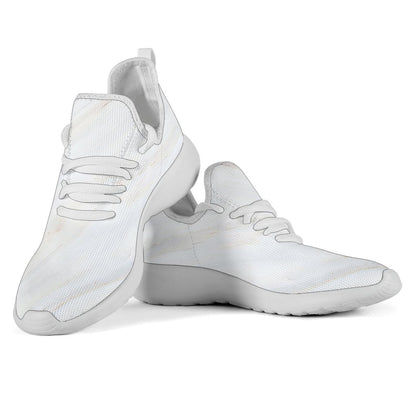 White Brown Smooth Marble Print Mesh Knit Shoes GearFrost