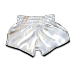 White Brown Smooth Marble Print Muay Thai Boxing Shorts