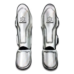 White Brown Smooth Marble Print Muay Thai Shin Guard