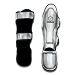 White Brown Smooth Marble Print Muay Thai Shin Guard