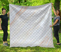 White Brown Smooth Marble Print Quilt