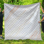 White Brown Smooth Marble Print Quilt