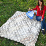 White Brown Smooth Marble Print Quilt