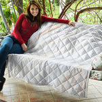 White Brown Smooth Marble Print Quilt