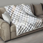 White Brown Smooth Marble Print Quilt