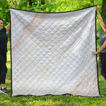 White Brown Smooth Marble Print Quilt