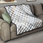 White Brown Smooth Marble Print Quilt