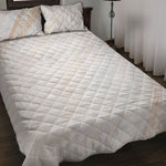 White Brown Smooth Marble Print Quilt Bed Set
