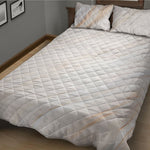 White Brown Smooth Marble Print Quilt Bed Set