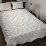 White Brown Smooth Marble Print Quilt Bed Set