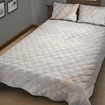 White Brown Smooth Marble Print Quilt Bed Set