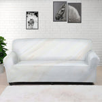 White Brown Smooth Marble Print Sofa Cover