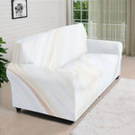 White Brown Smooth Marble Print Sofa Cover