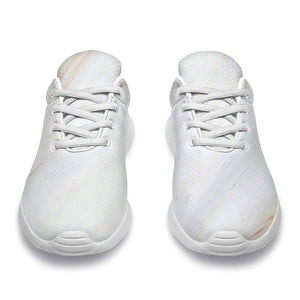 White Brown Smooth Marble Print Sport Shoes GearFrost