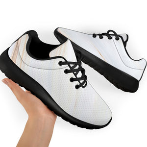 White Brown Smooth Marble Print Sport Shoes GearFrost