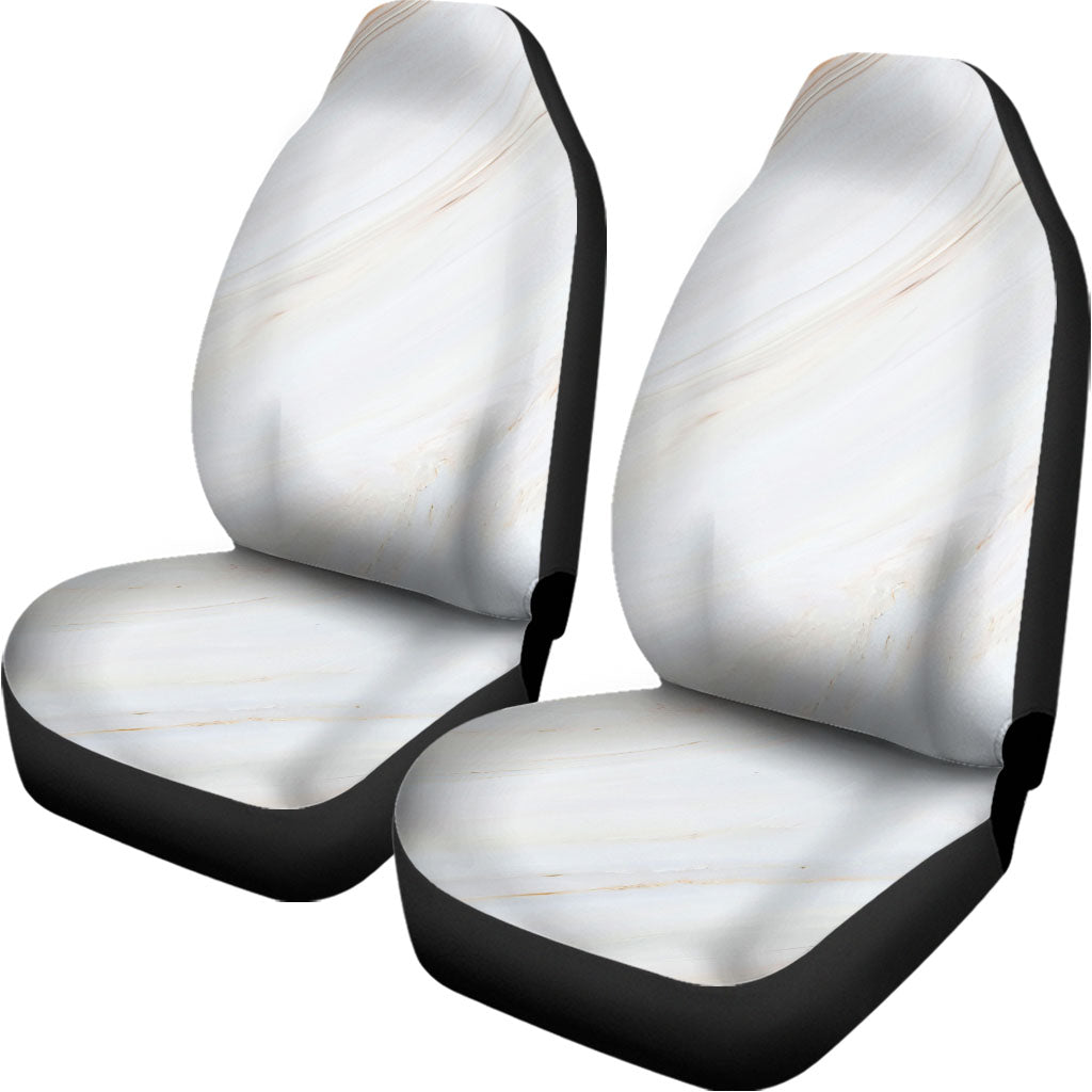 White Brown Smooth Marble Print Universal Fit Car Seat Covers