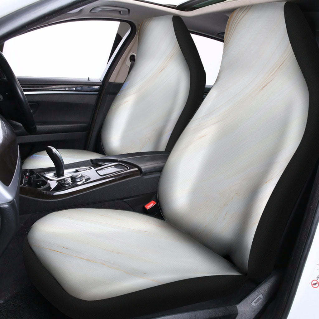 White Brown Smooth Marble Print Universal Fit Car Seat Covers
