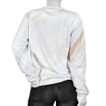 White Brown Smooth Marble Print Women's Crewneck Sweatshirt GearFrost