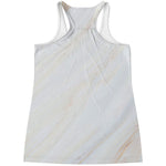 White Brown Smooth Marble Print Women's Racerback Tank Top