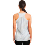 White Brown Smooth Marble Print Women's Racerback Tank Top