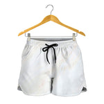 White Brown Smooth Marble Print Women's Shorts