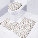White Bull Terrier Pattern Print 3 Piece Bath Mat Set