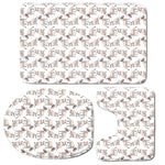 White Bull Terrier Pattern Print 3 Piece Bath Mat Set