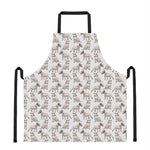 White Bull Terrier Pattern Print Apron