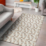 White Bull Terrier Pattern Print Area Rug