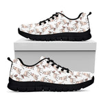 White Bull Terrier Pattern Print Black Sneakers