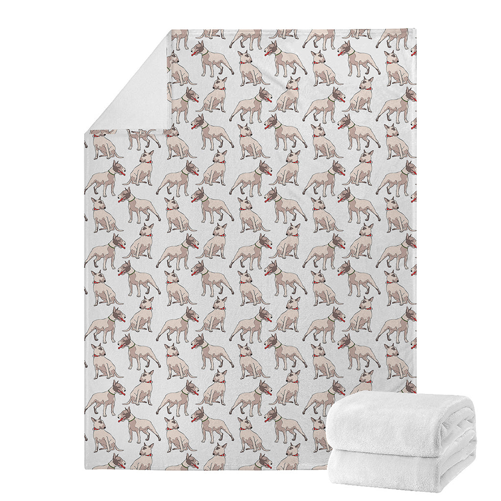 White Bull Terrier Pattern Print Blanket