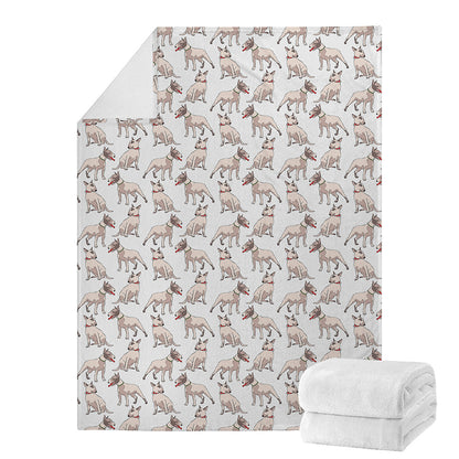 White Bull Terrier Pattern Print Blanket