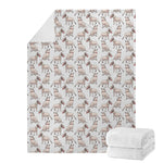 White Bull Terrier Pattern Print Blanket