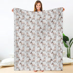 White Bull Terrier Pattern Print Blanket