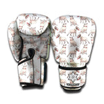 White Bull Terrier Pattern Print Boxing Gloves