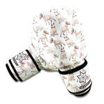 White Bull Terrier Pattern Print Boxing Gloves