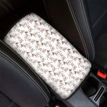 White Bull Terrier Pattern Print Car Center Console Cover