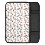 White Bull Terrier Pattern Print Car Center Console Cover
