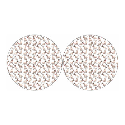 White Bull Terrier Pattern Print Car Coasters