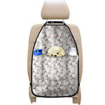 White Bull Terrier Pattern Print Car Seat Organizers