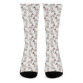 White Bull Terrier Pattern Print Crew Socks