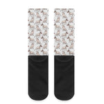 White Bull Terrier Pattern Print Crew Socks
