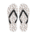 White Bull Terrier Pattern Print Flip Flops