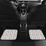 White Bull Terrier Pattern Print Front and Back Car Floor Mats