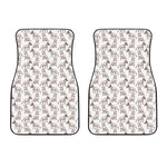 White Bull Terrier Pattern Print Front Car Floor Mats